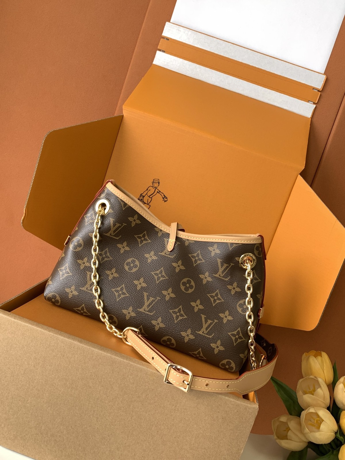 LVBeaute Monogram Canvas Chain Shoulder Crossbody Bag Adjustable Strap Purse
