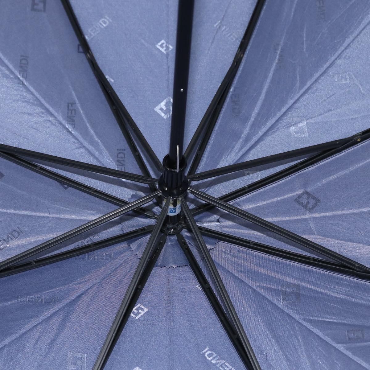 FENDI Zucca Canvas Folding Umbrella Navy Auth am9874