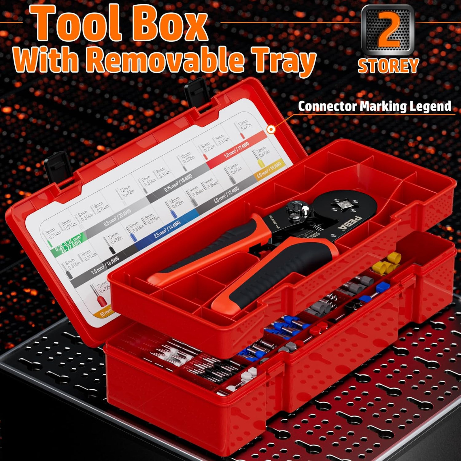 PEBA Ferrule Crimping Tool Kit 28 Sizes Tinned Copper Wire Insulated
