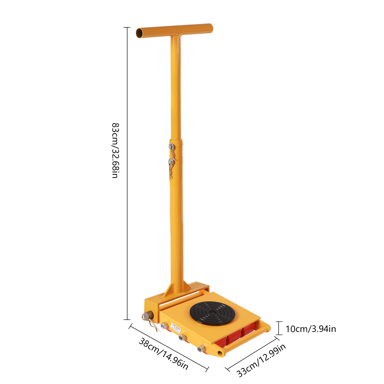 15T Dolly Skate Machine 9 Rollers Machinery Movers Cap 360° Rotation with Handle
