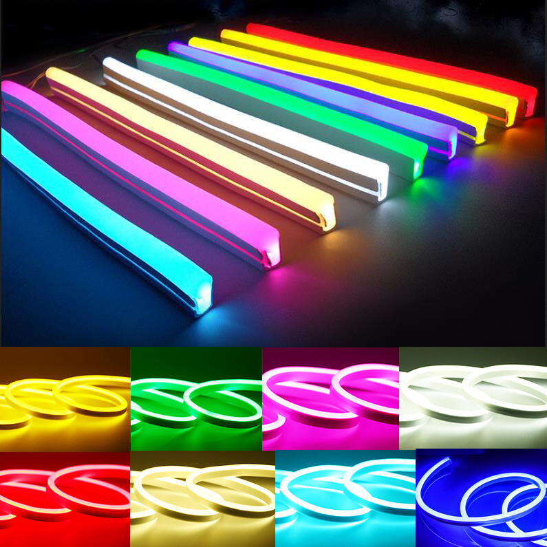 1M-5M 12V Flexible LED Strip Waterproof Sign Neon Lights Silicone Tube Bar Decor