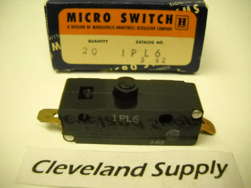 MICROSWITCH 1PL6 MINI MICRO SWITCHES 125/250V (BOX OF 20) NEW CONDITION