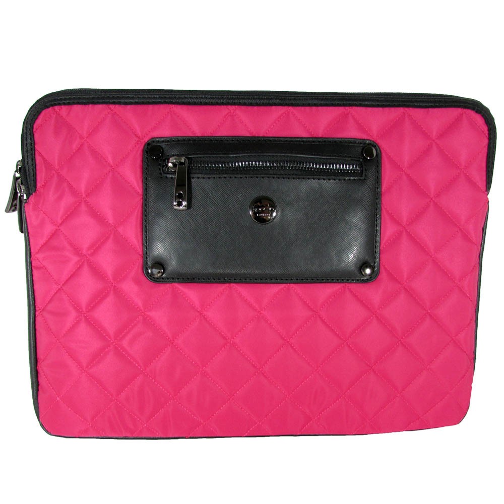 Knomo London Womens Quilted Nylon Laptop Sleeve For 13" MacBook Pro, Teaberry