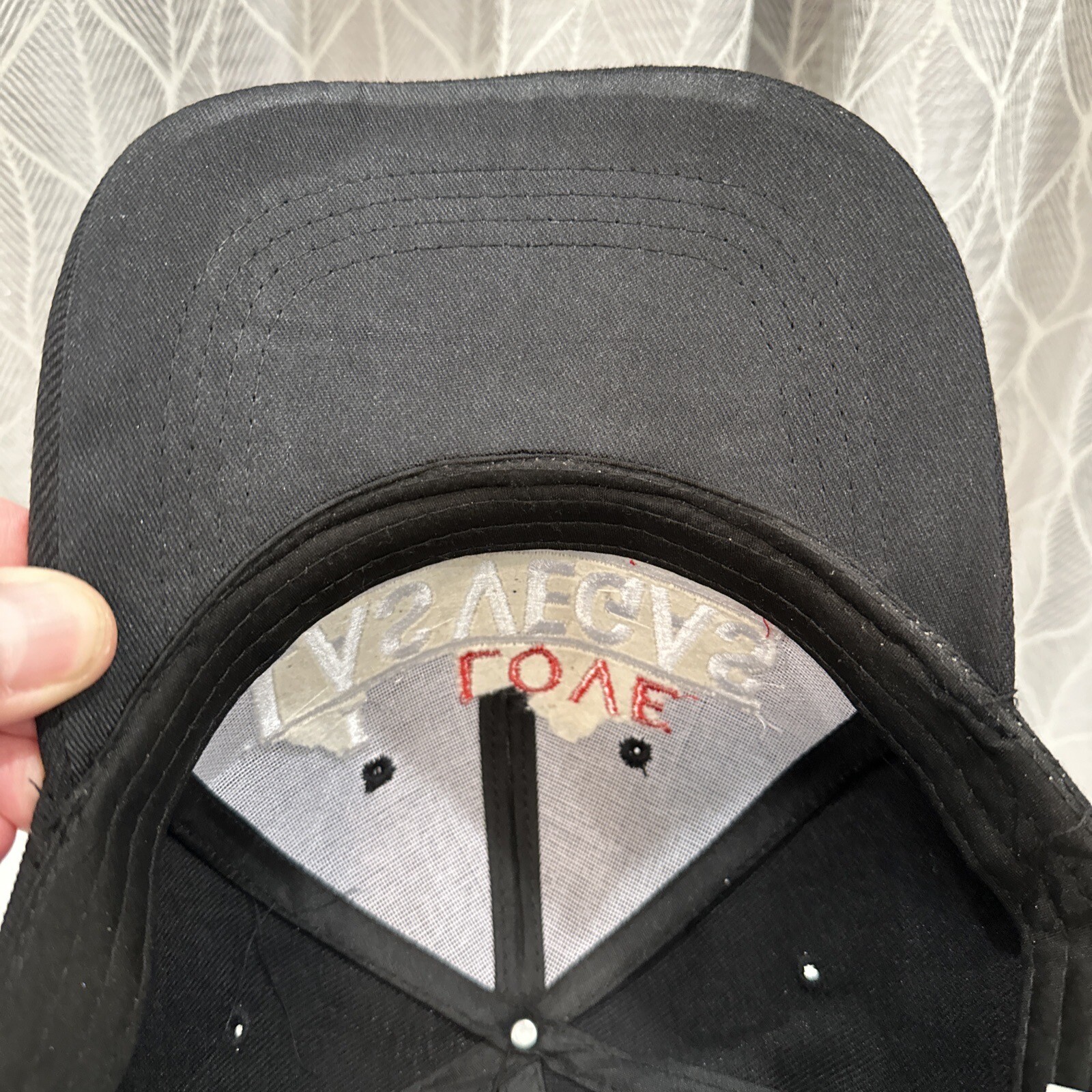 I Love Vegas Black Hook and Loop Strap Hat