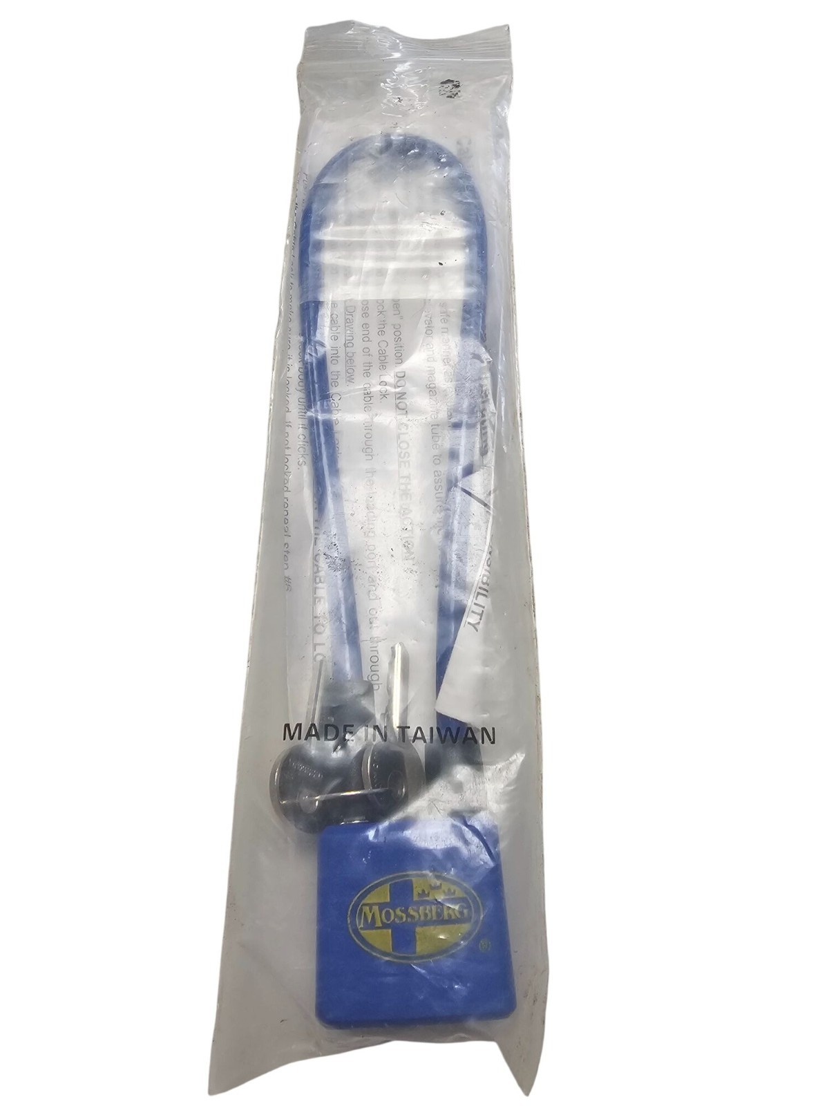 Mossberg Cable Gun Lock W/ 2 Keys Durable Security Blue