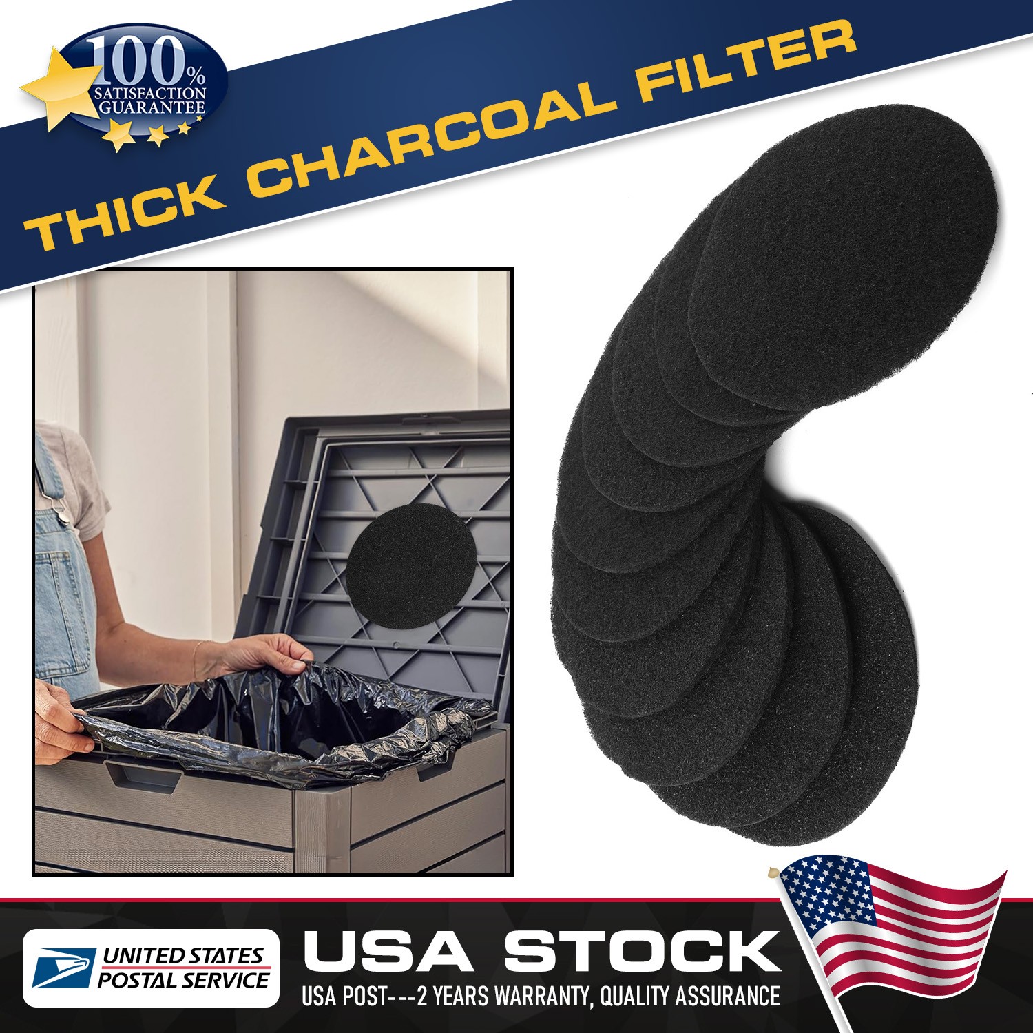 6.7inch Kitchen Compost Bin Charcoal Filter Replacements Compost Pail Replacem