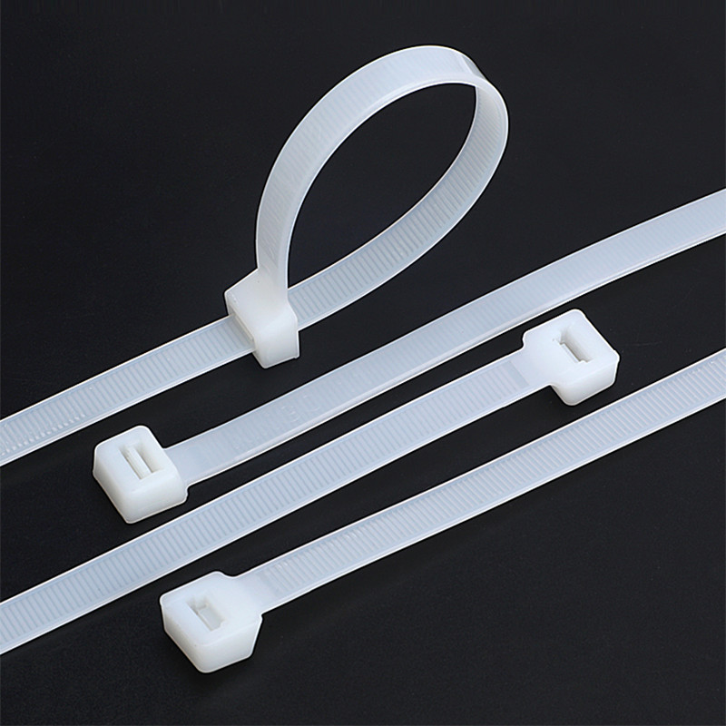 Self-Locking Plastic Nylon Cable Ties Nylon Zip Tie Wrap Black/White Width:7.2mm