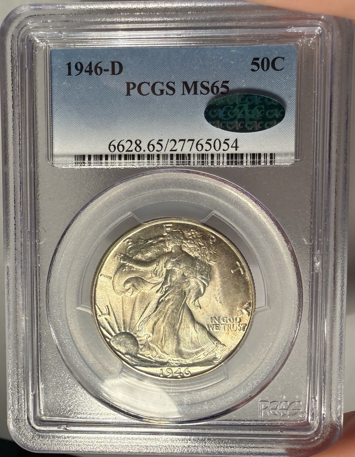 1946-D 50c PCGS MS 65 CAC Walking Liberty Half Dollar