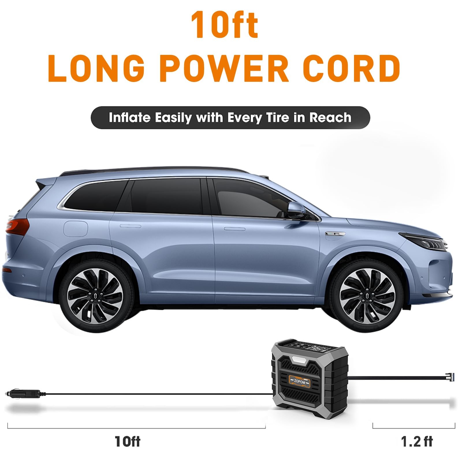 Tire Inflator Portable Air Compressor DC 12V Air Compressor Portable with Dig...