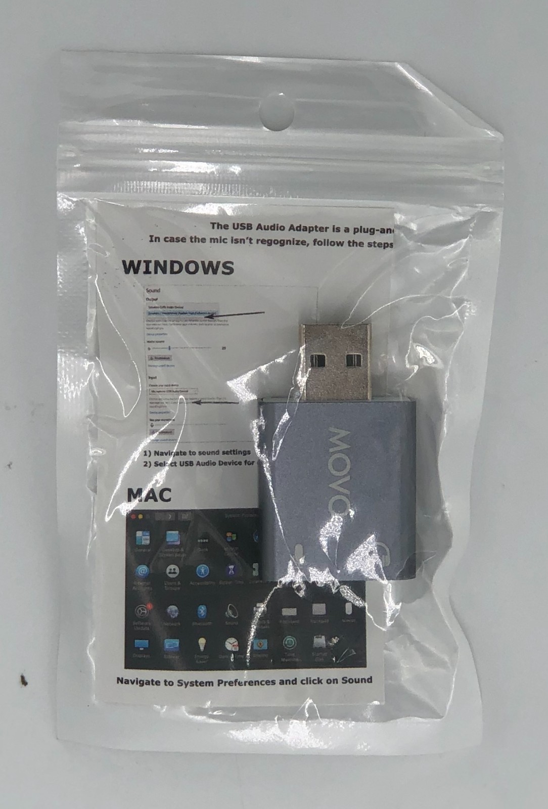 Movo USB-AC1 3.5mm TRRS Microphone to USB 2.0 Stereo Digital Audio Converter ...