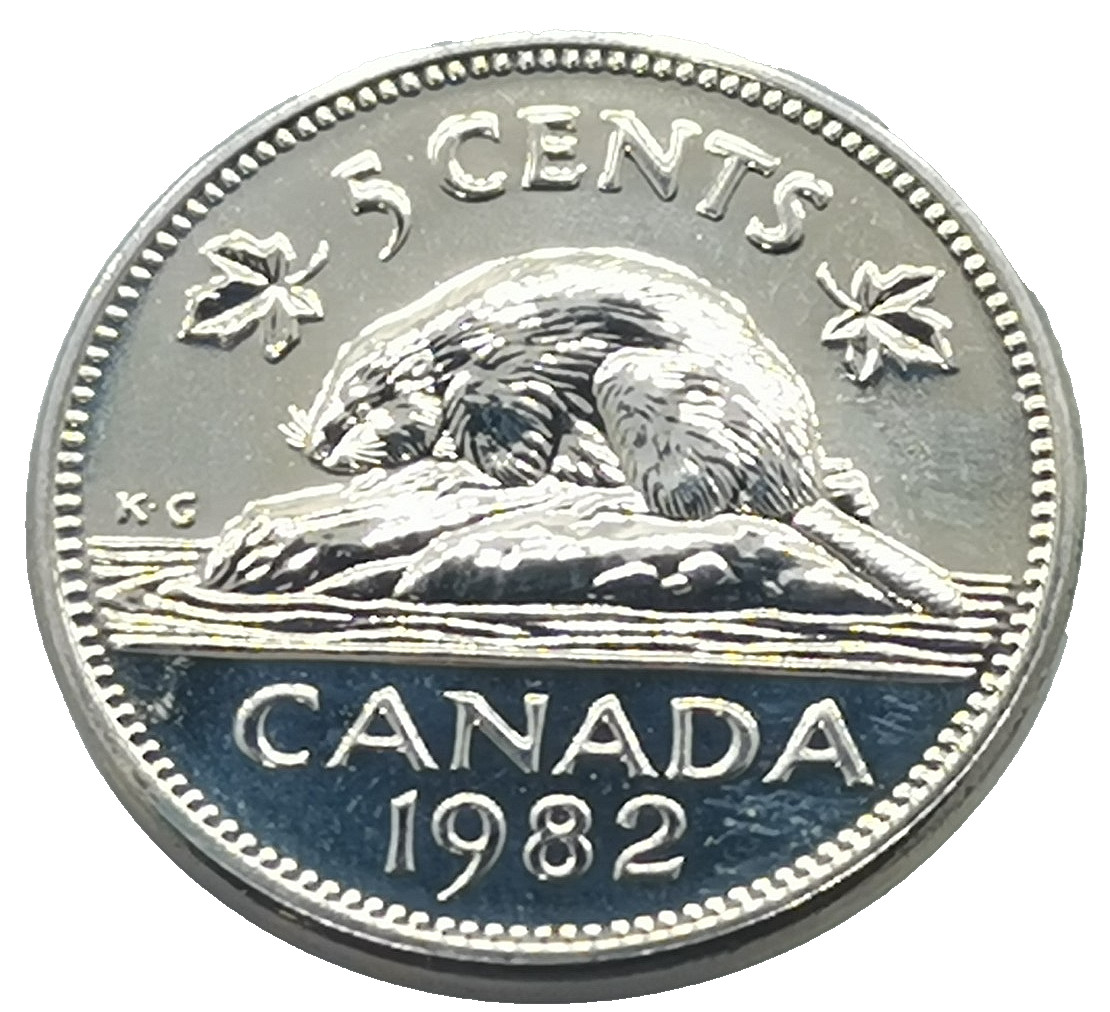 Proof Like Elizabeth II / Beaver 5 Cents 1982 CANADA (459K)