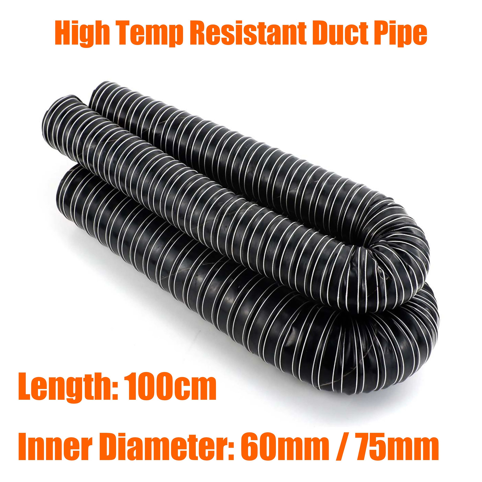 60mm 76mm Inner Diameter Length 100cm Air Diesel Heater Duct Pipe Tube Hose High