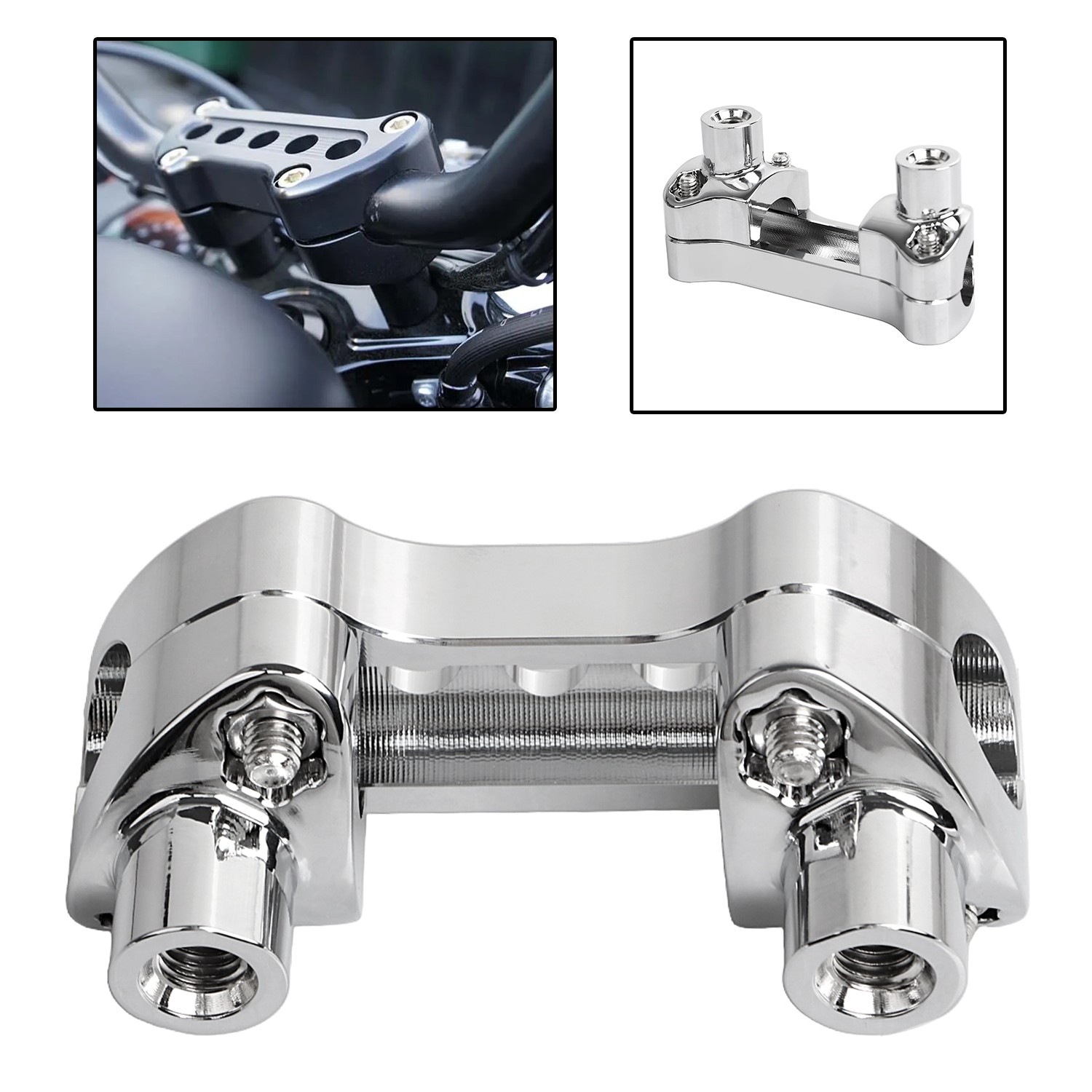 1.7" Handlebar Risers W/ Top Clamp For Harley Road Glide King FLTRX FLTRU FLHRC