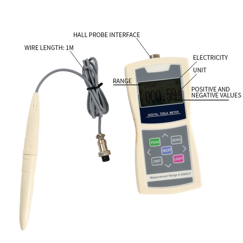 Handheld Tesla Meter Gauss Meter Magnetometer Digital Magnetic Field Tester