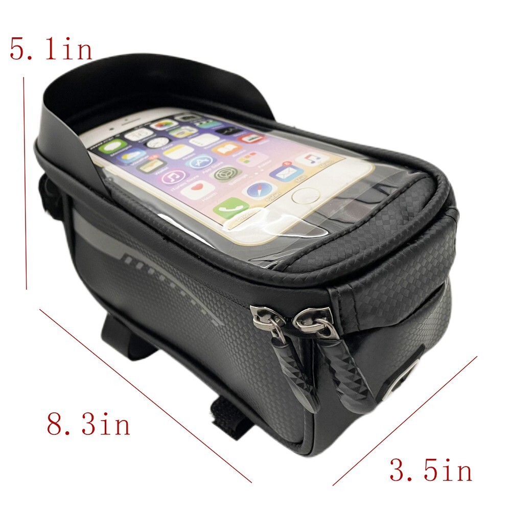 Bike Front Waterproof Bag Mountain Bicycle Front Beam Zipper Style Small Bag