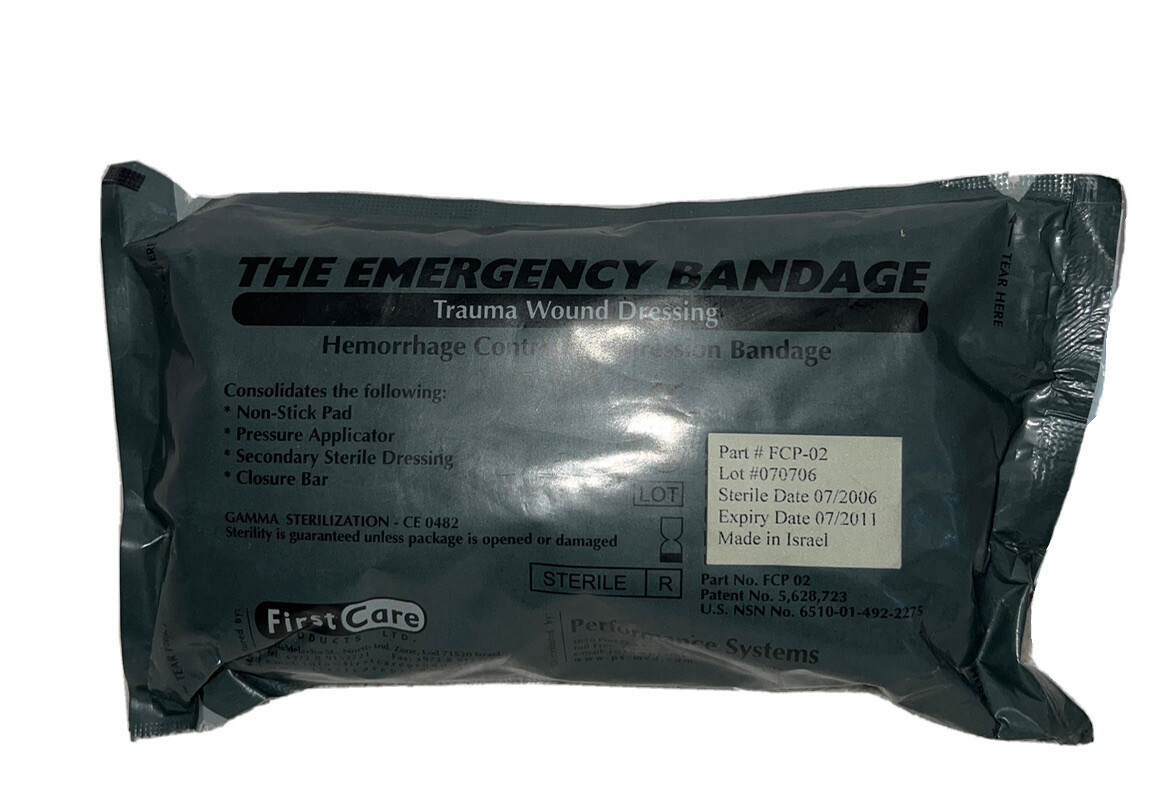 First Care Emergency Bandage 6” Trauma Wound Dressing, Hemorrhage Control FCP-02