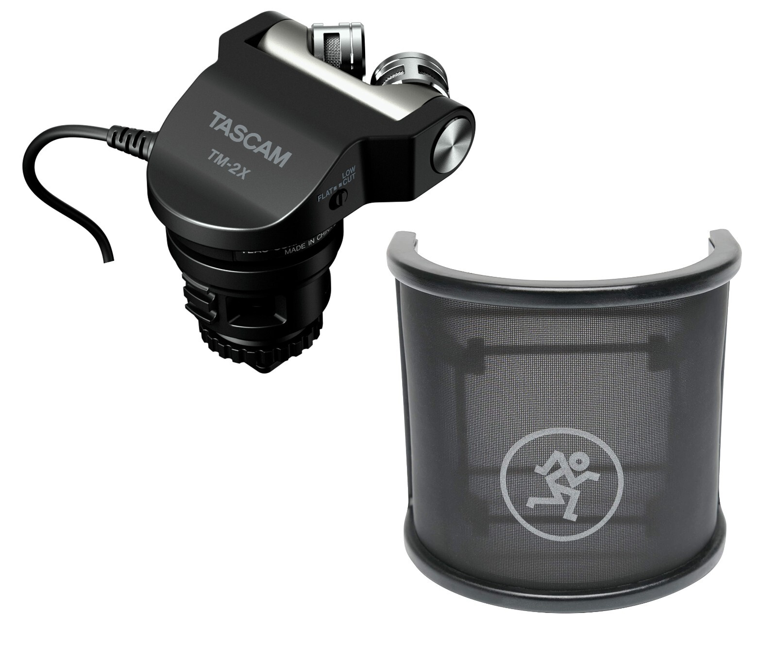 Mackie PF-100 Pop Filter + Tascam TM-2X Microphones for DSLR Cameras