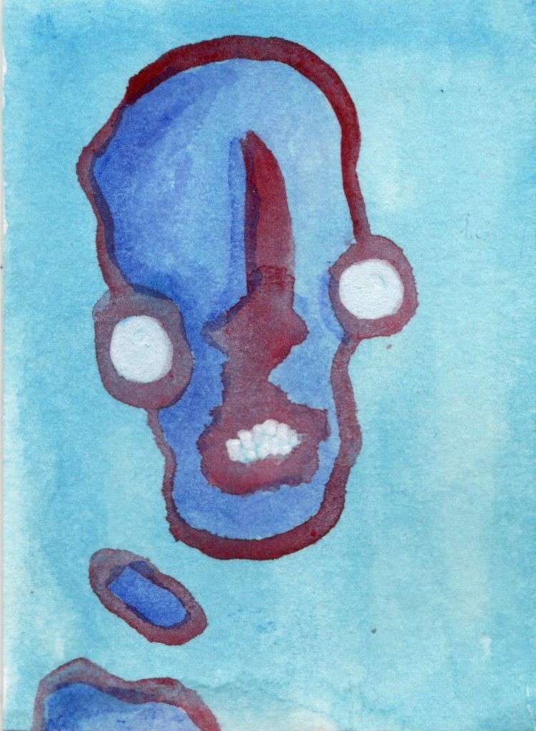 ACEO Original Art - Ghosted - surreal expressionism Ooak card : Kiefer Moore