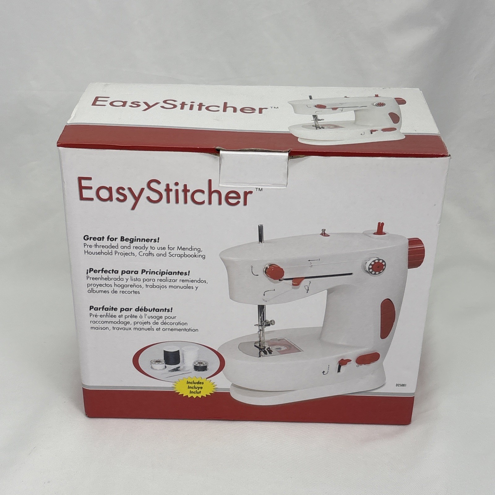 Easy Stitcher Table Top Sewing Machine Electric or batteries Bobbin winder NEW