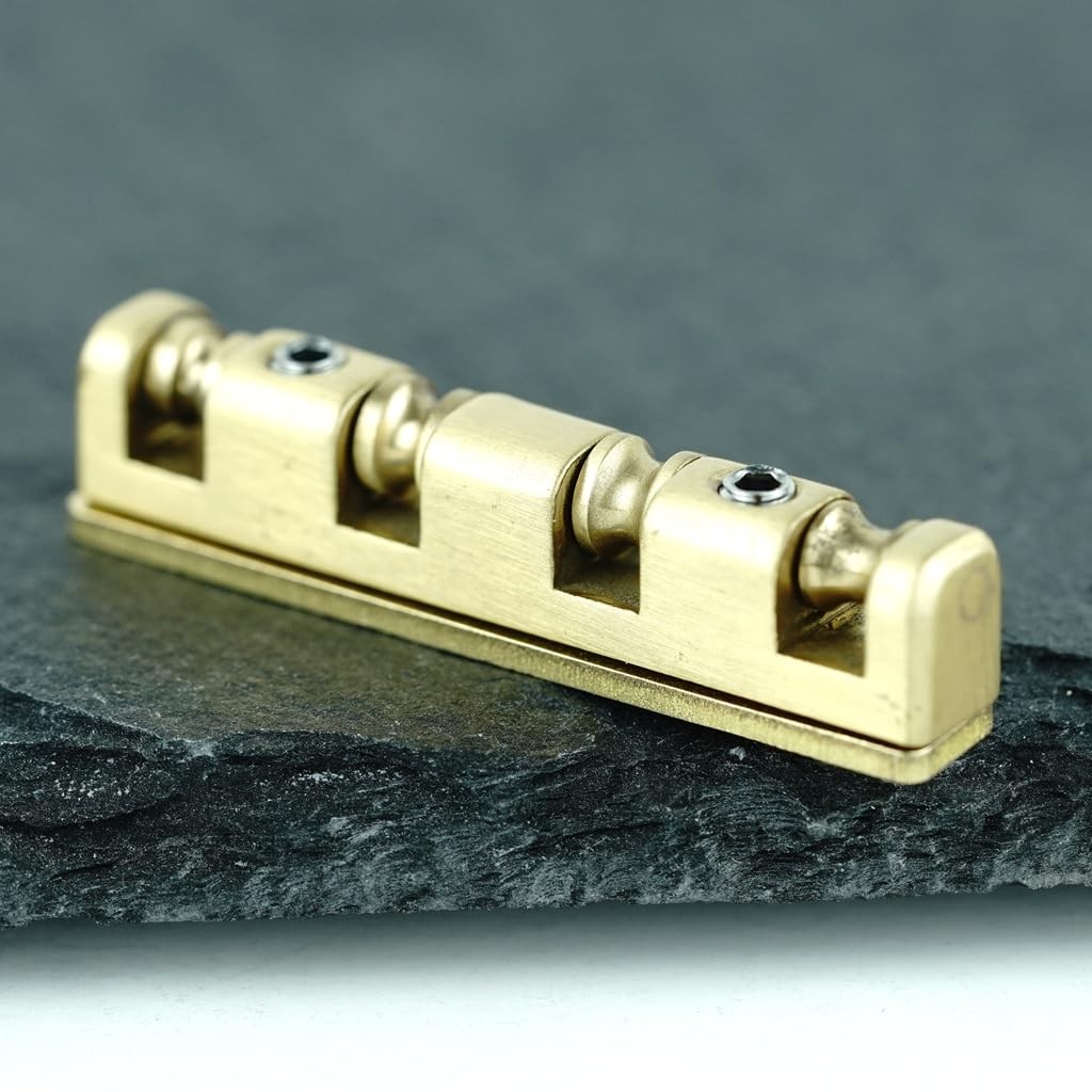 Guyker 4 String Bass Guitar Nut, Height Adjustable 38mm Brass Roller Nut Spli