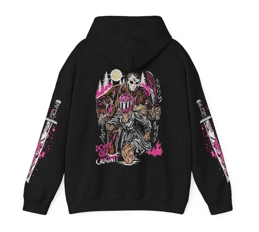 Quiet Club Racing x Ghost Racing - Don't Get Caught Jason Pink Unisex Hoodie