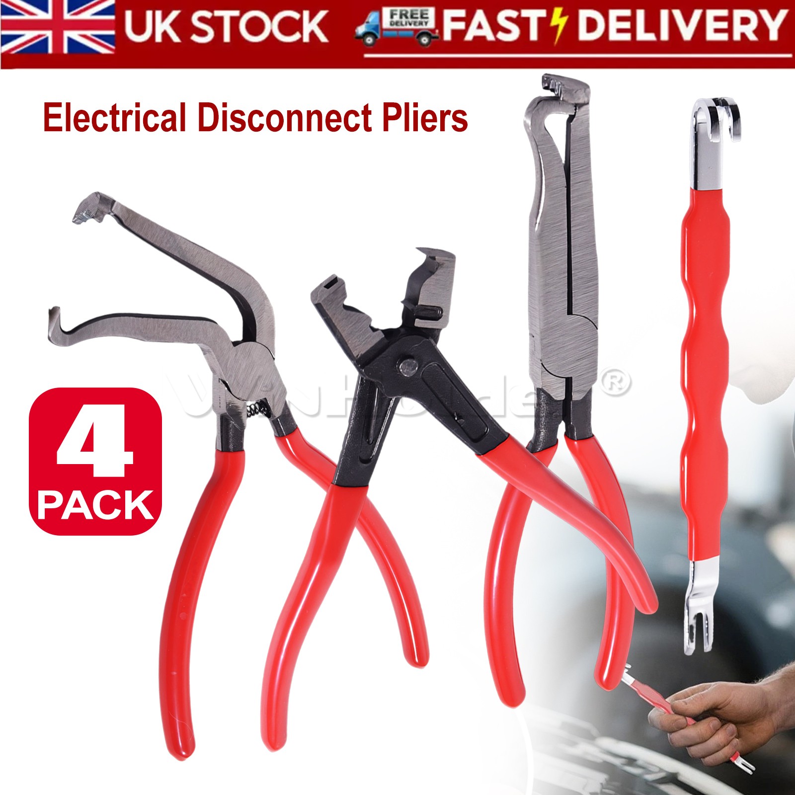 4X Electrical Connector Disconnect Pliers for Cars Automotive Plug Removal Plier