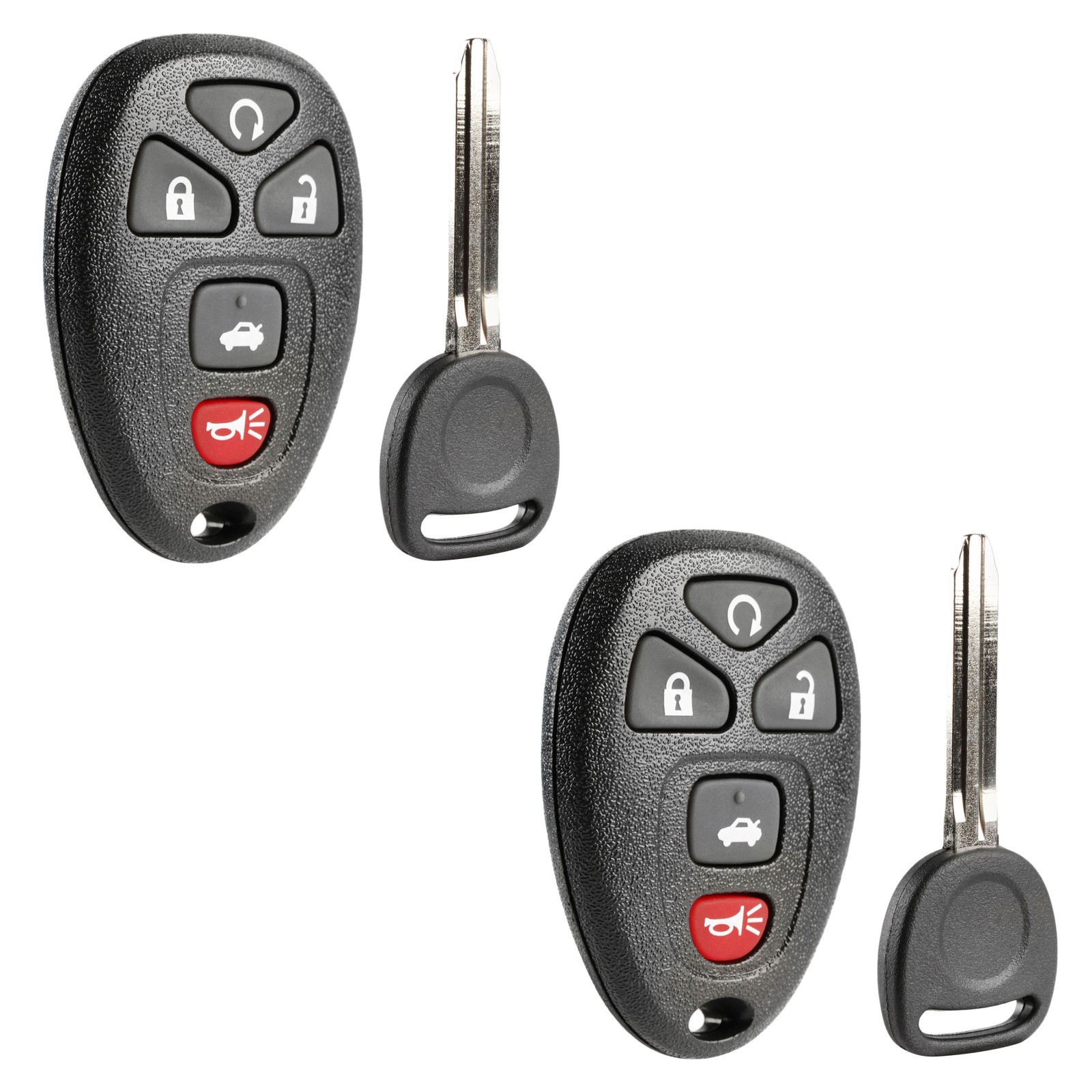 2 For 2006 2007 2008 2009 2010 2011 2012 2013 Chevrolet Impala Remote Fob + Key