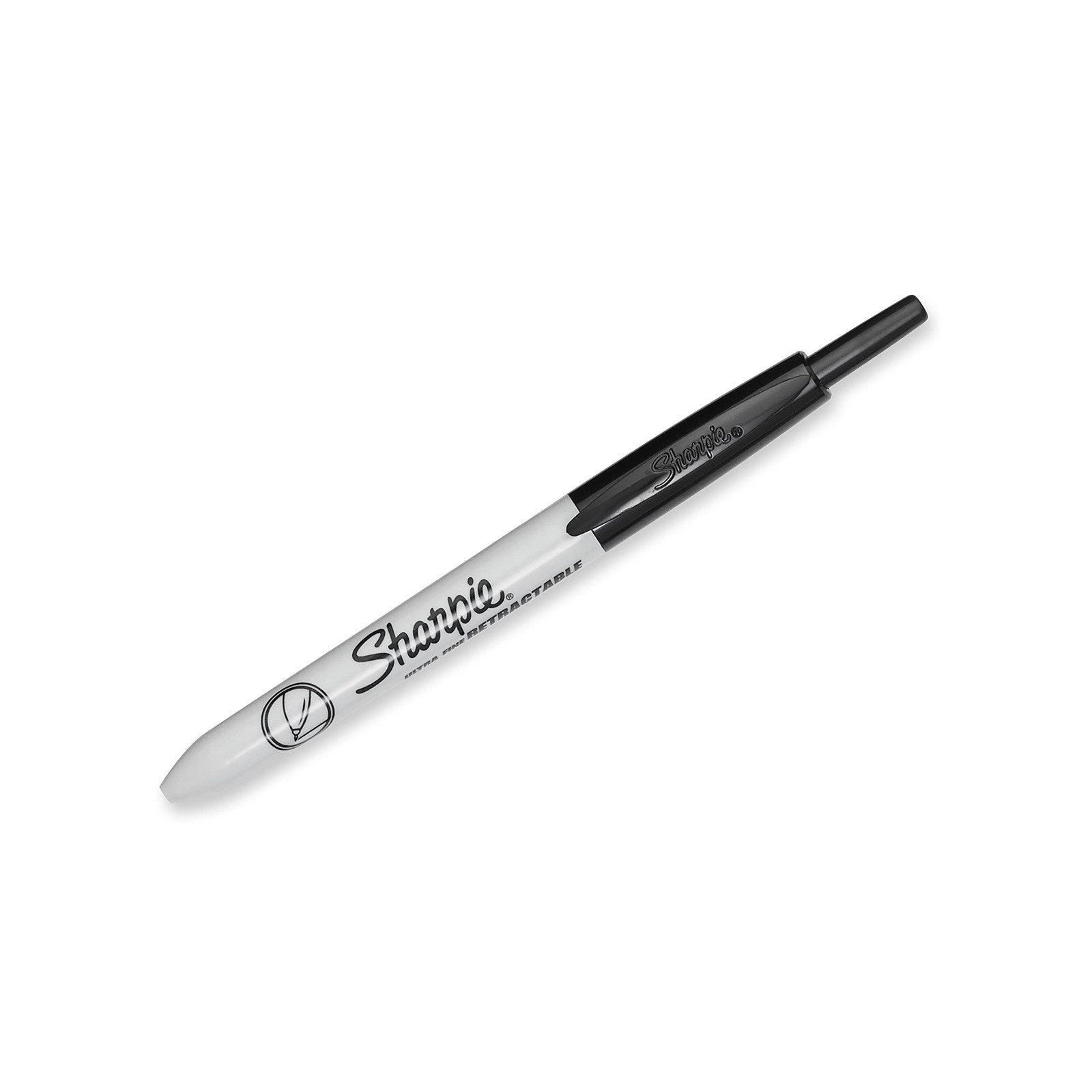 Sharpie Retractable Permanent Markers, Ultra Fine Point, 12-Count, Black