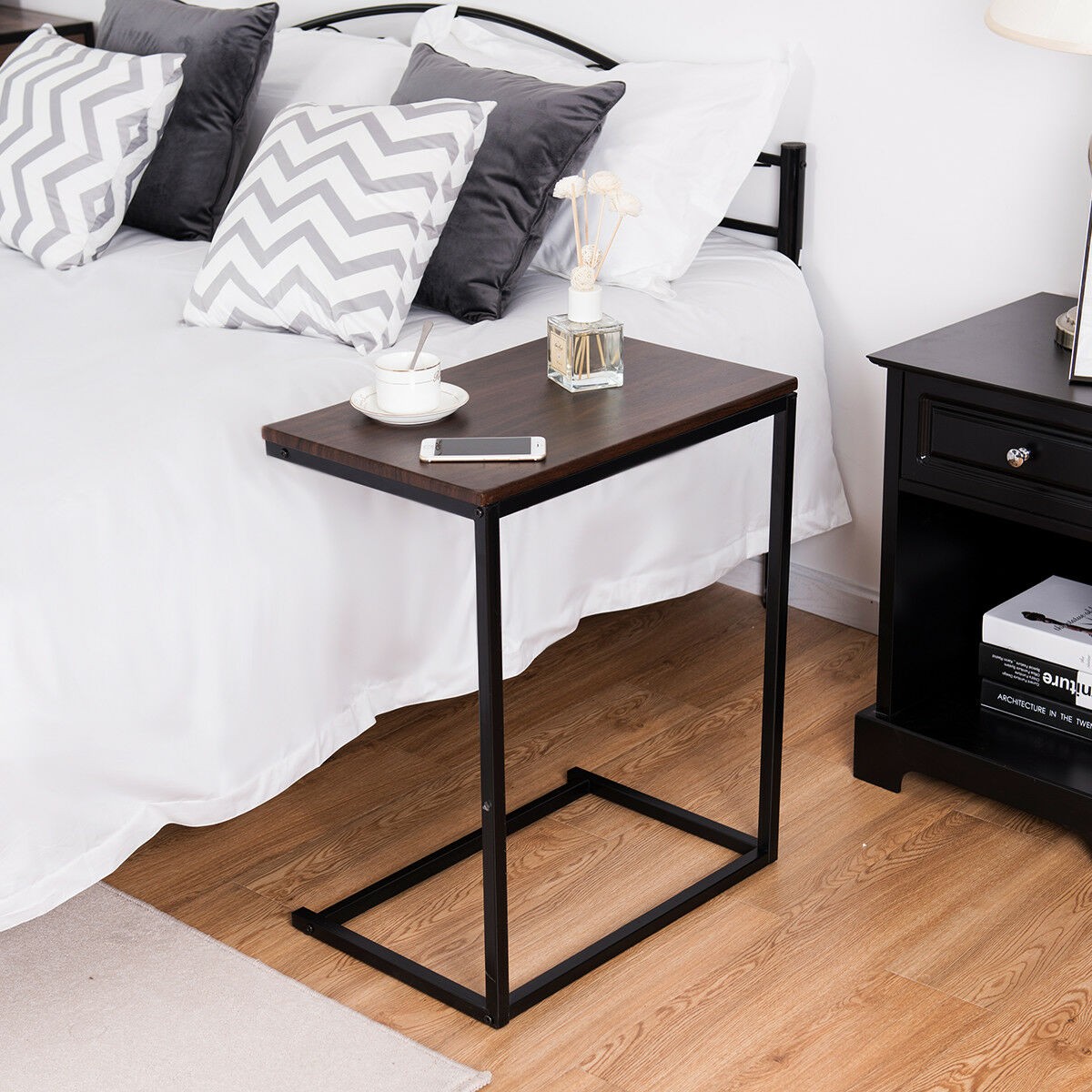 2PCS Laptop Holder Sofa Side End C-Shape Table Multiple Stand Desk Notebook Home