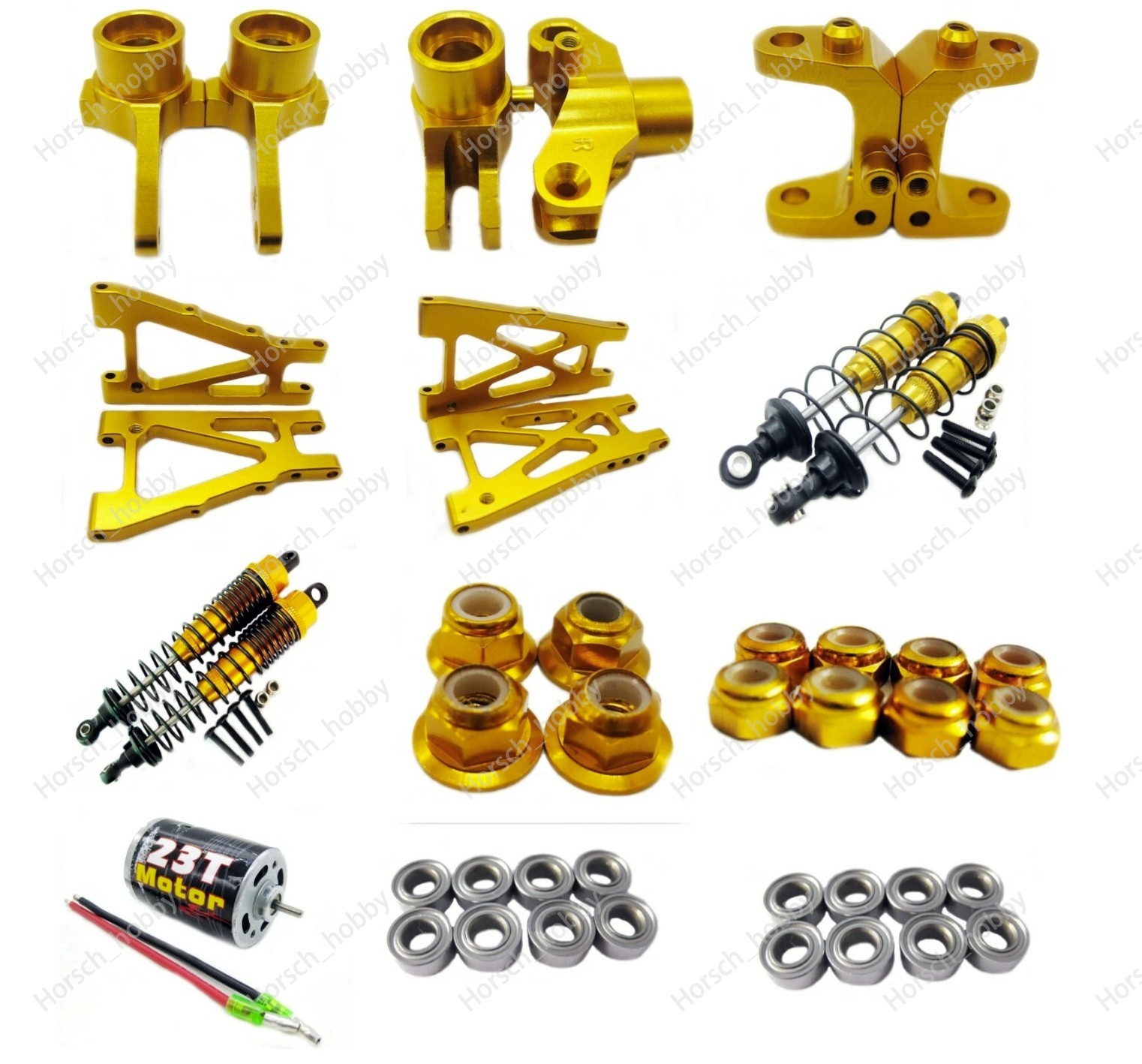 Fit For Kyosho Optima 1/10 4WD Buggy Rc car Aluminum Metal Upgrade Parts yellow