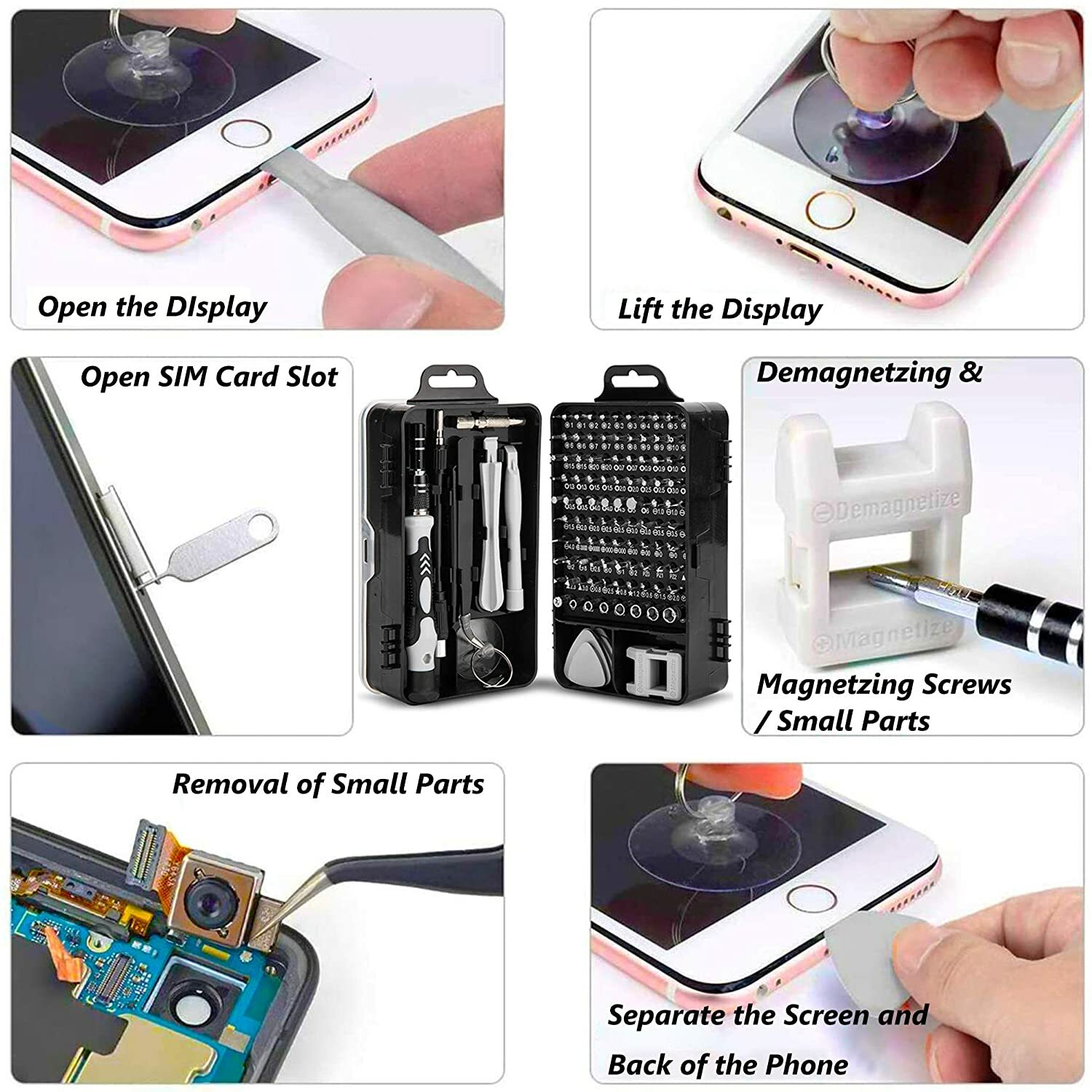 115 in 1 Magnetic Screwdriver Bit Set Tool Kit Repair For iPhone MacBook PC