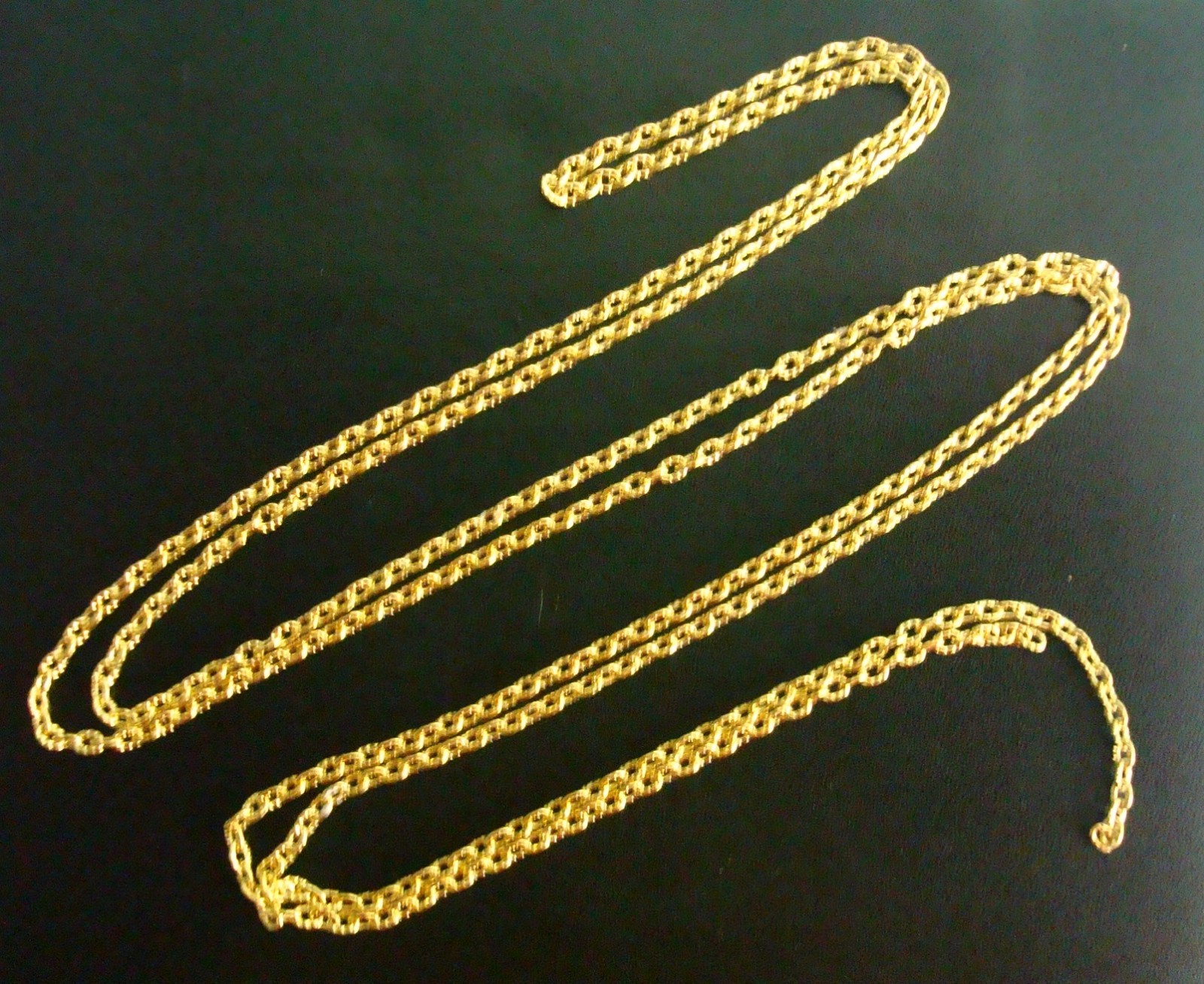 Jewelry chain 3' 3x2mm Yellow gold pl cable link chain dapped 12 links in ch099
