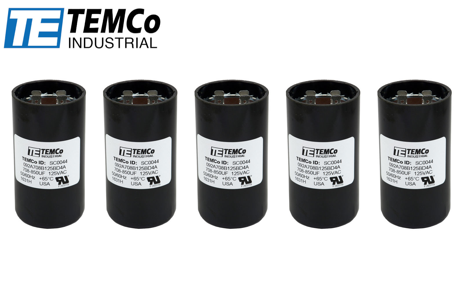 TEMCo 708-850 uf/MFD 110-125 VAC volts Round Start Capacitor 50/60 Hz -Lot-5