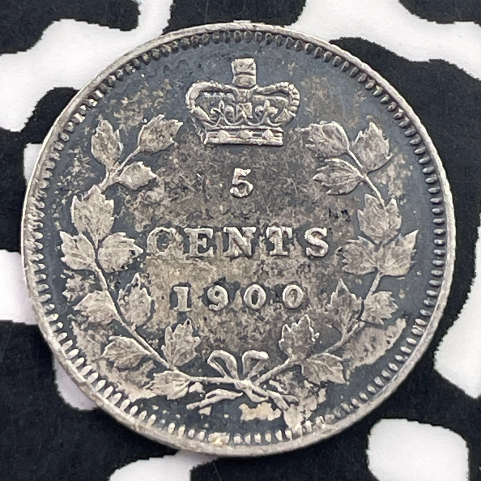 1900 Canada 5 Cents Lot#C2063 Silver! Nice!