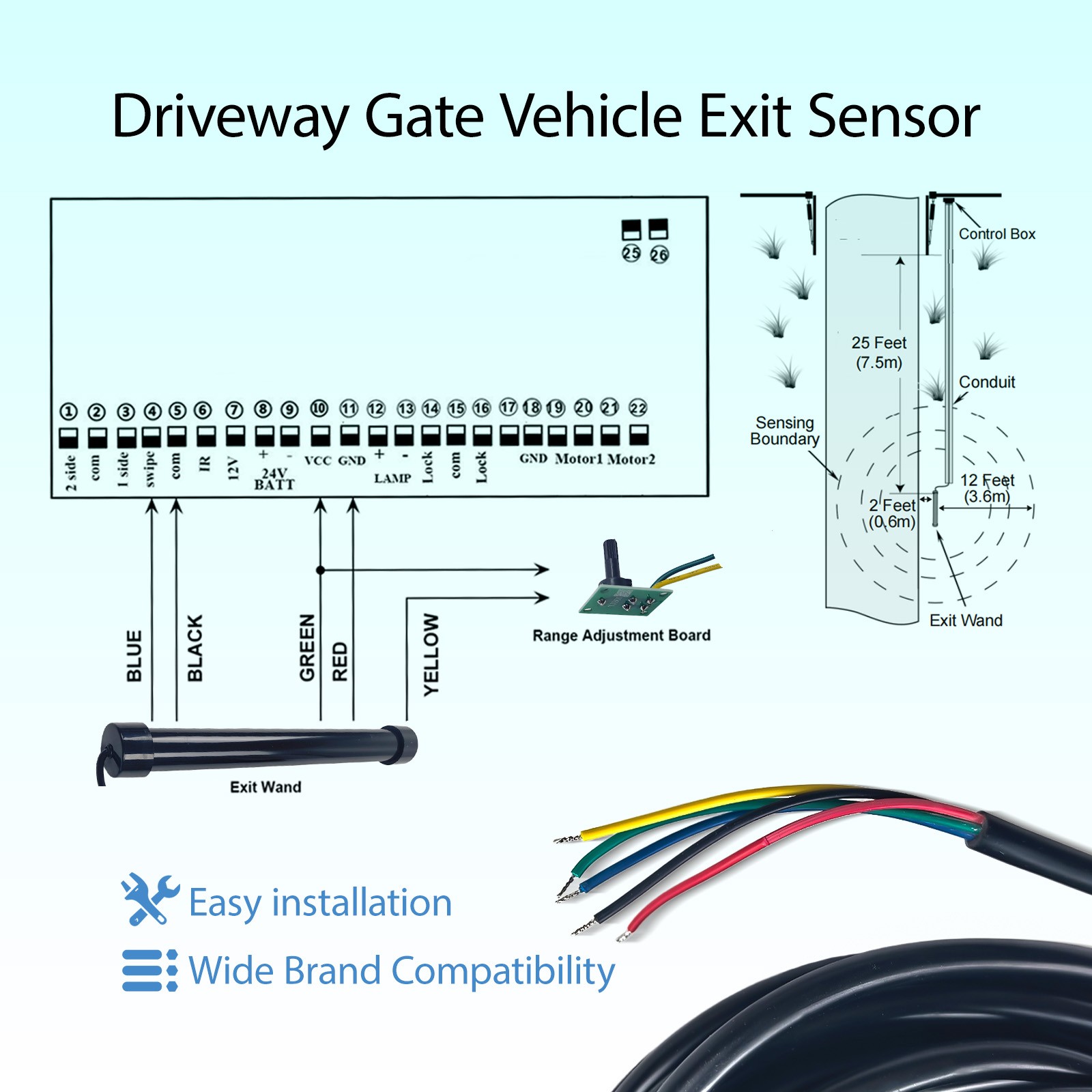 Vehicle Exit Sensor For Ghost Controls Automatic Driveway Gate Opening Systems