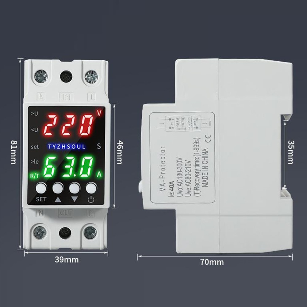 Voltage Protector Smart Device Dual Display LCD Over Under for current Control