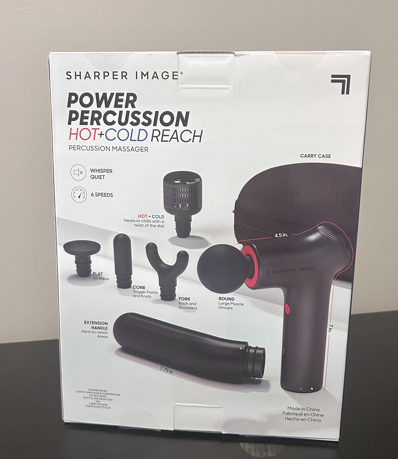 Sharper Image Power Percussion Hot & Cold Reach Percussion Massager*Open Box