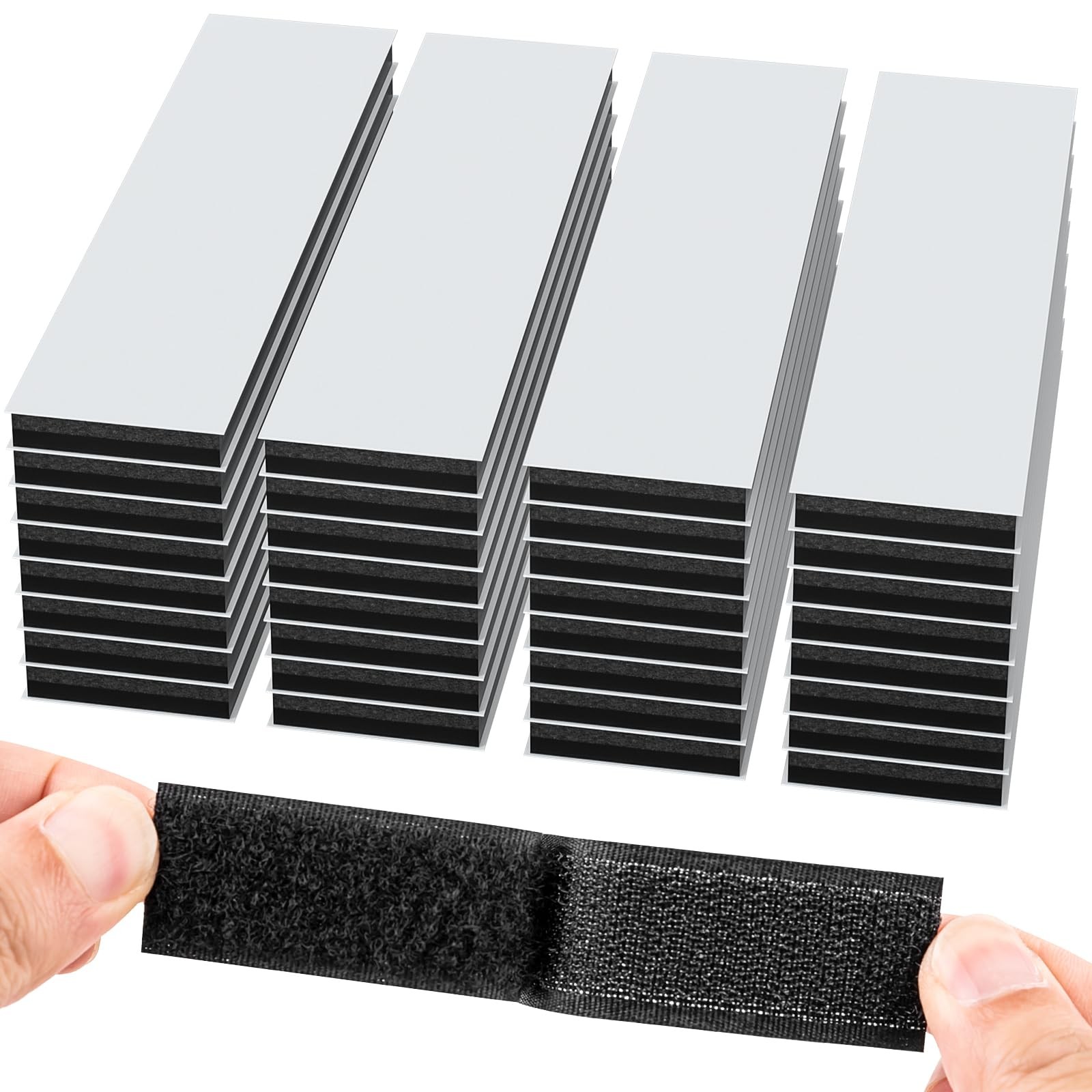 32 Sets 1x4 Inch Hook and Loop Strips with Adhesive, Strong Sticky Back, Heavy D