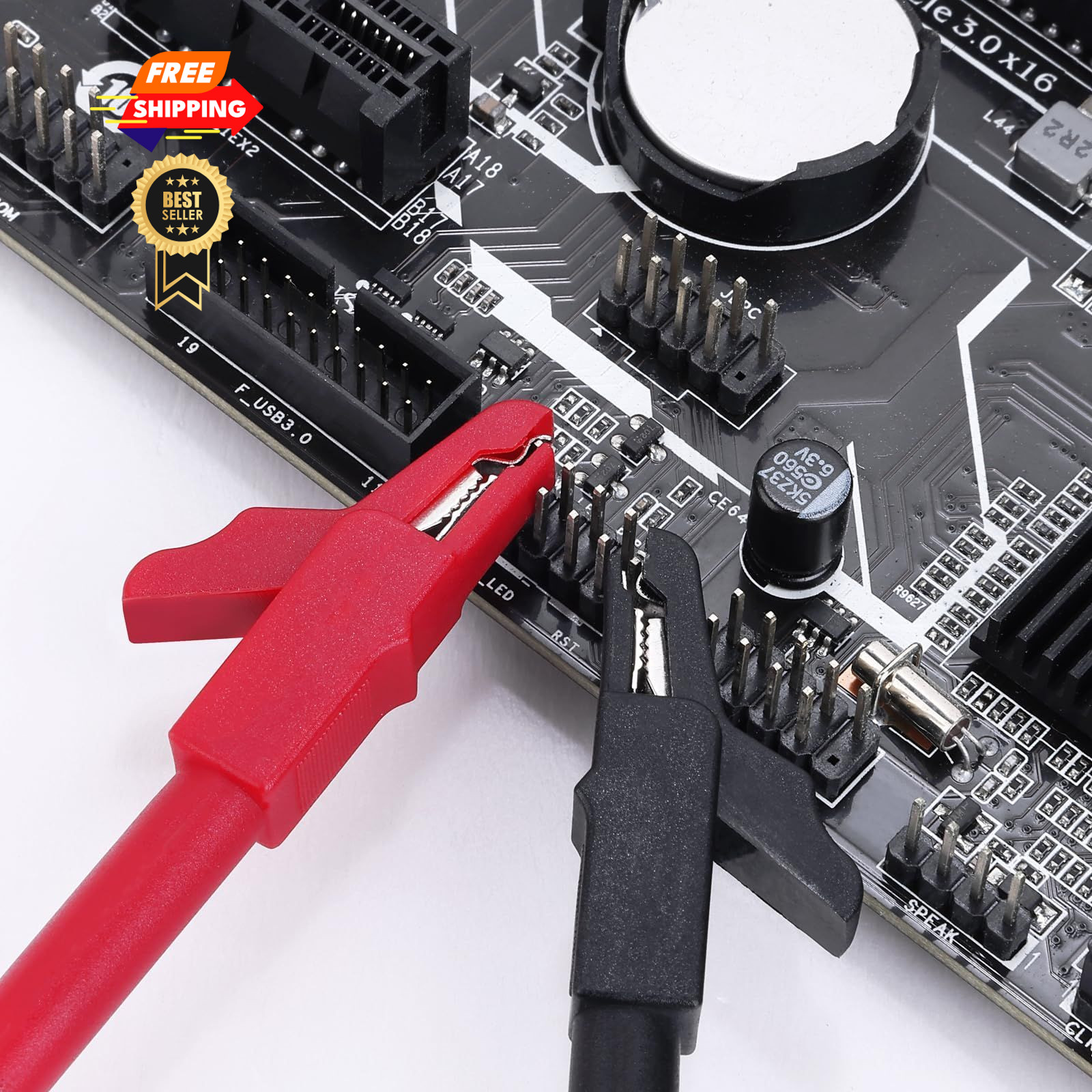 EDGELEC 28 Pcs Multimeter Test Leads Kit with Replaceable Gold-Plated red