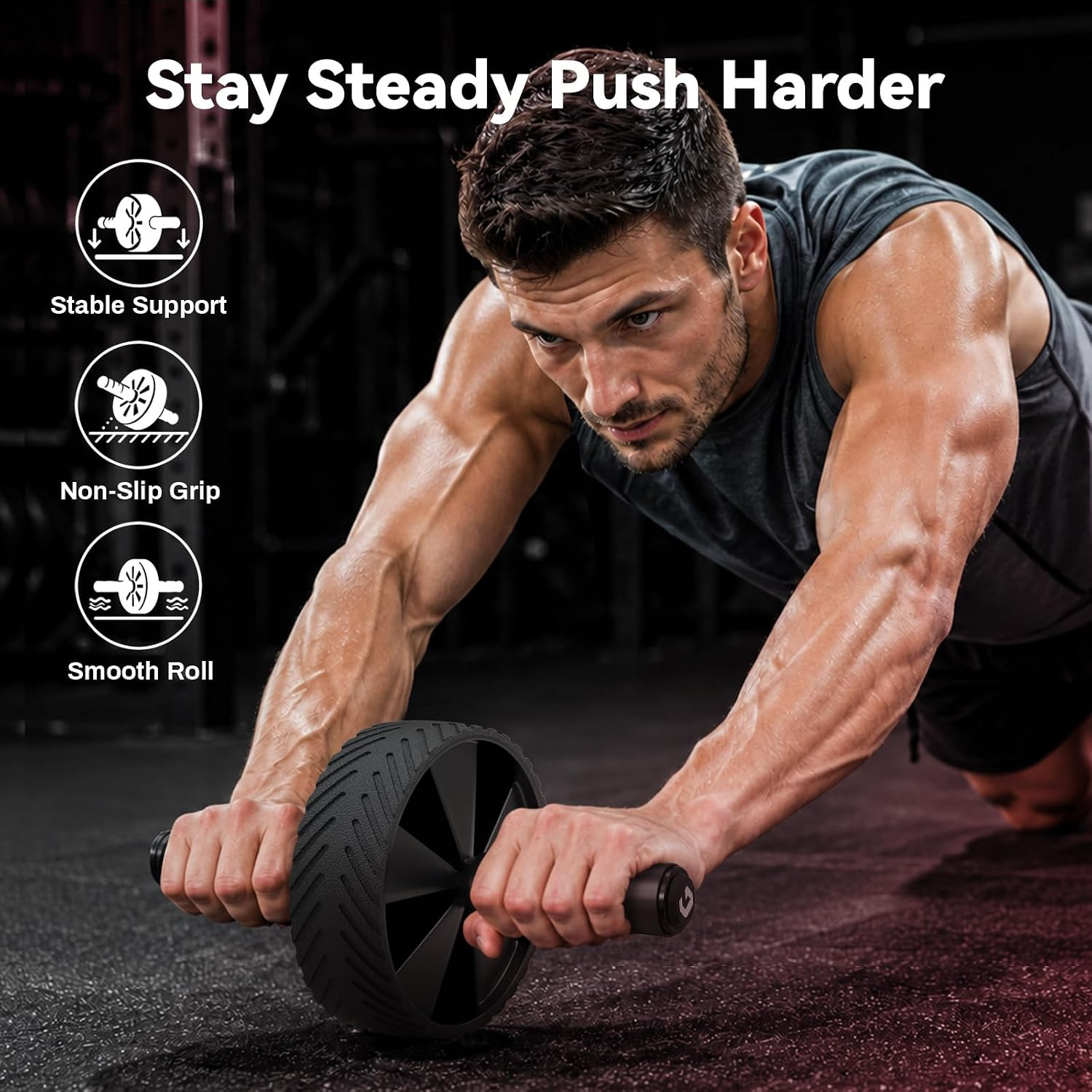 Ab Roller Wheel - Ab Workout Equipment for Abdominal & Core Strength Training, H
