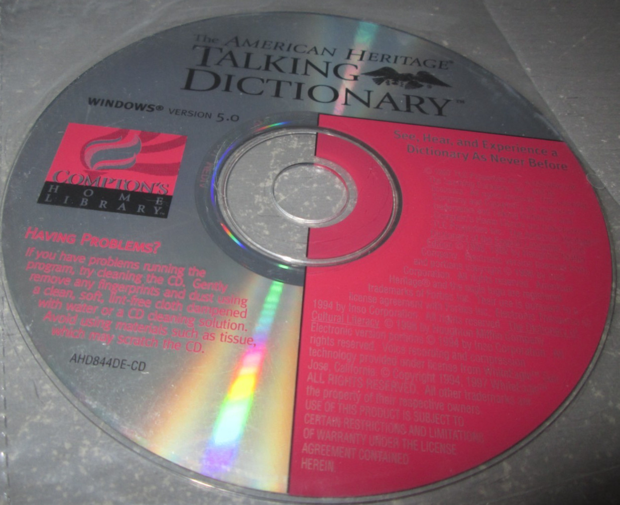 The American Heritage Talking Dictionary CD-ROM Windows Version 5.0 1997 VTG NEW