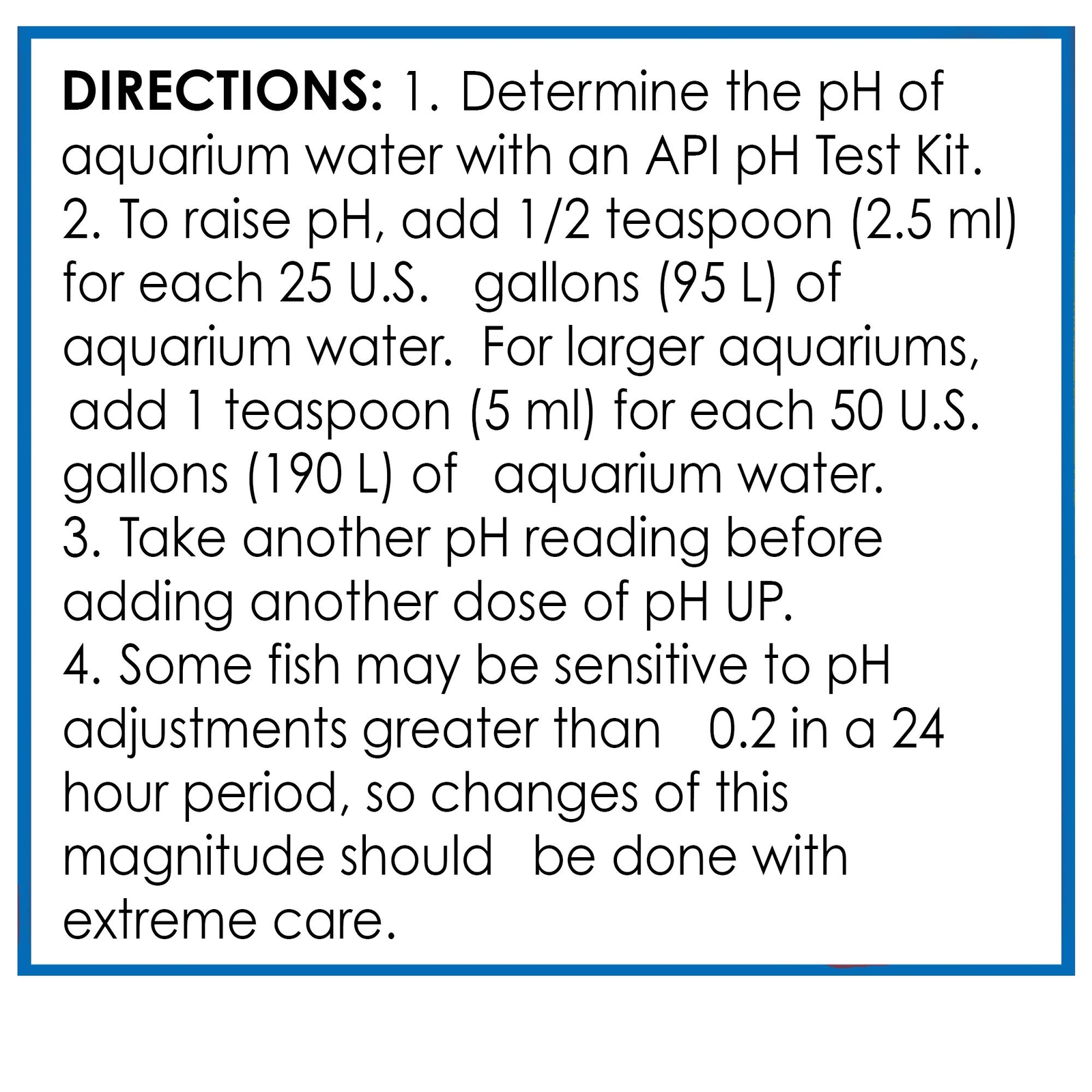 pH UP Freshwater Aquarium pH Raising Solution 4 oz
