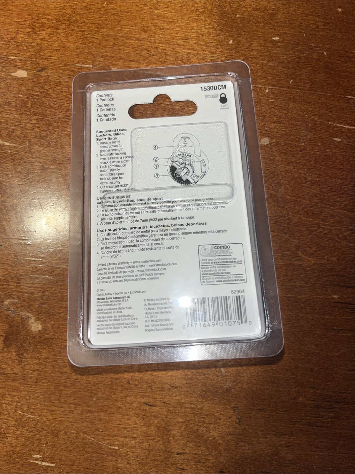Master Lock ~ Combination Lock 1530DCM Red