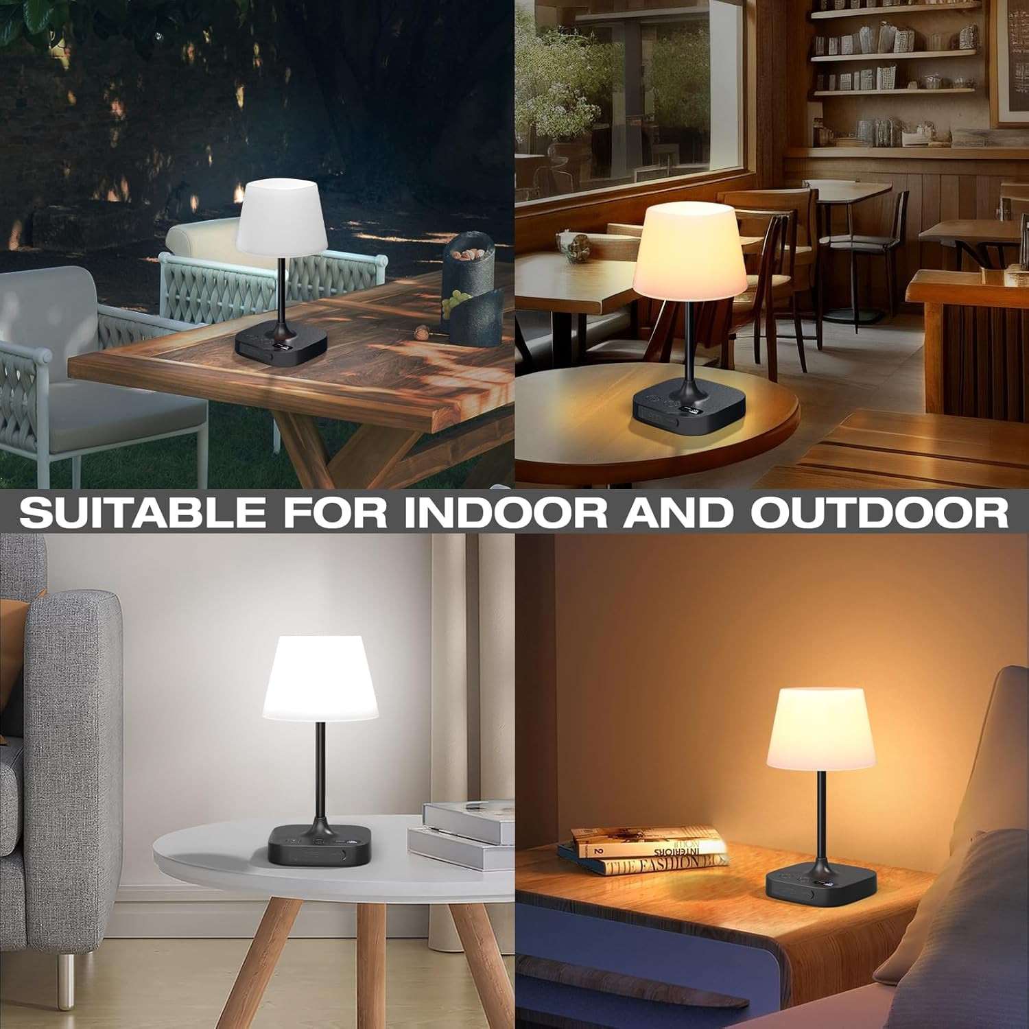 Outdoor Table Lamp, Shower Lamp with 8000Mah Cordless Rechargeable Battery, IP55