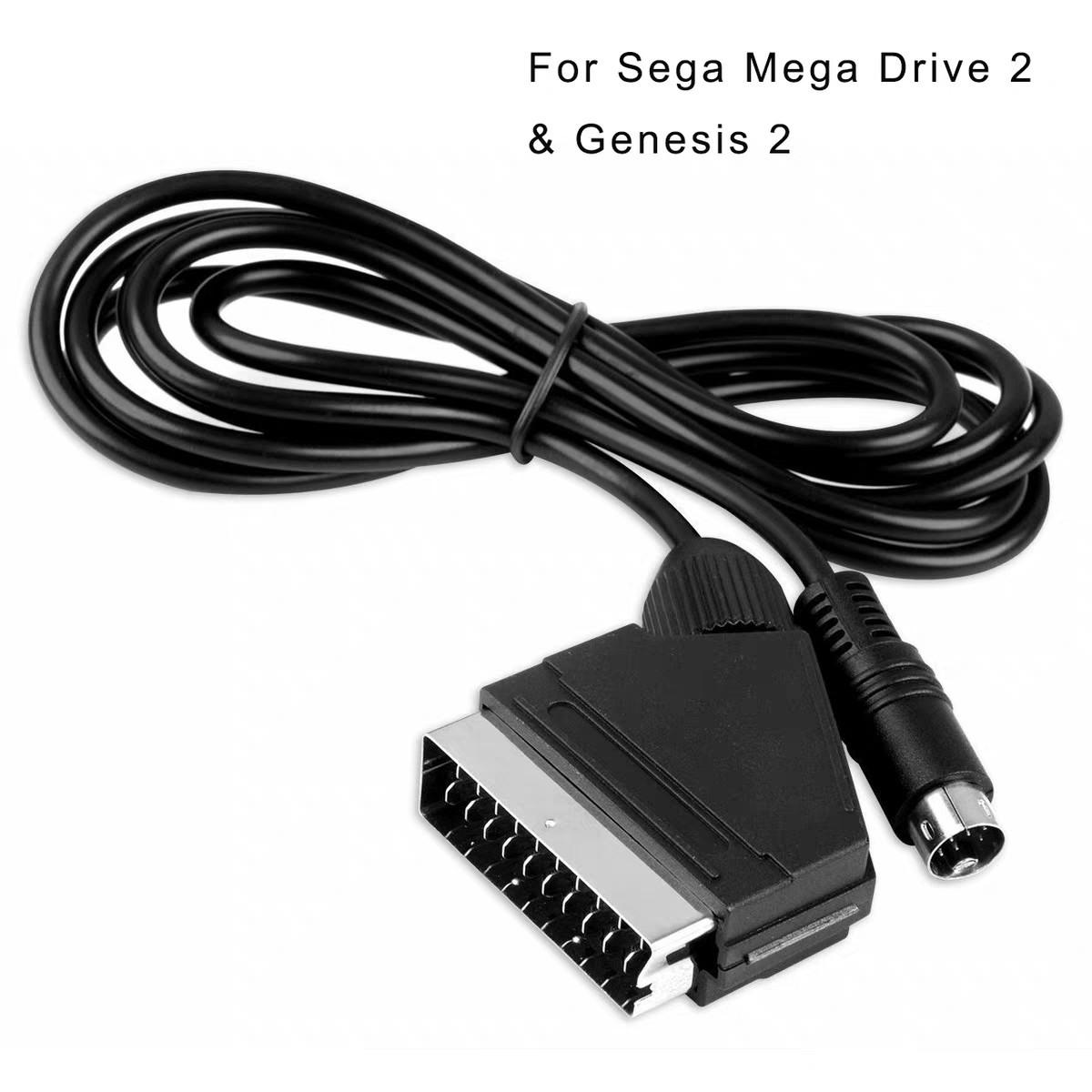 RGB SCART Round 10‑Pin Cable for Sega Saturn SS MD1 MD2 Genesis NTSC PAL 6ft