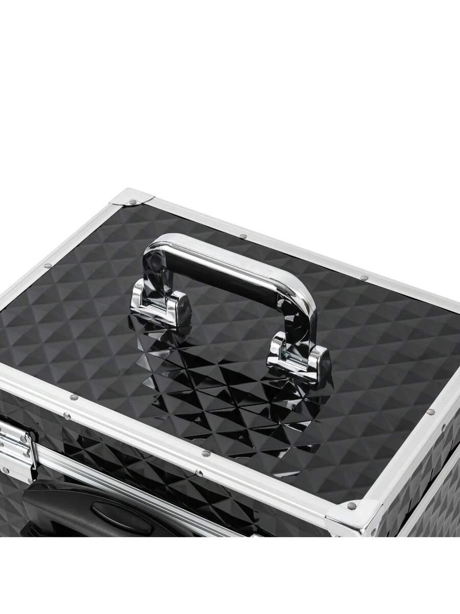 Professional Rolling Makeup Case Drawers, Large Capacity Aluminum Trolley Case
