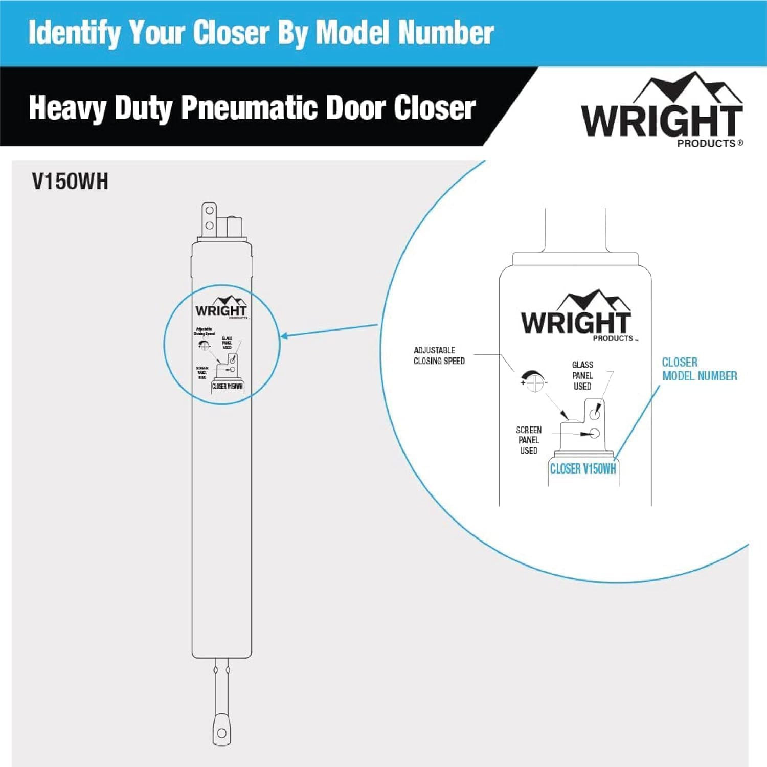 Heavy-Duty Pneumatic Storm Door Closer – Durable, Adjustable, Quiet-Closing with