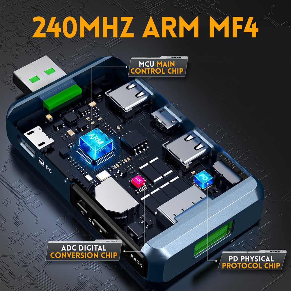 FNB48P Bluetooth USB Tester Voltmeter Ammeter Type-C Charge Detection Trigger US