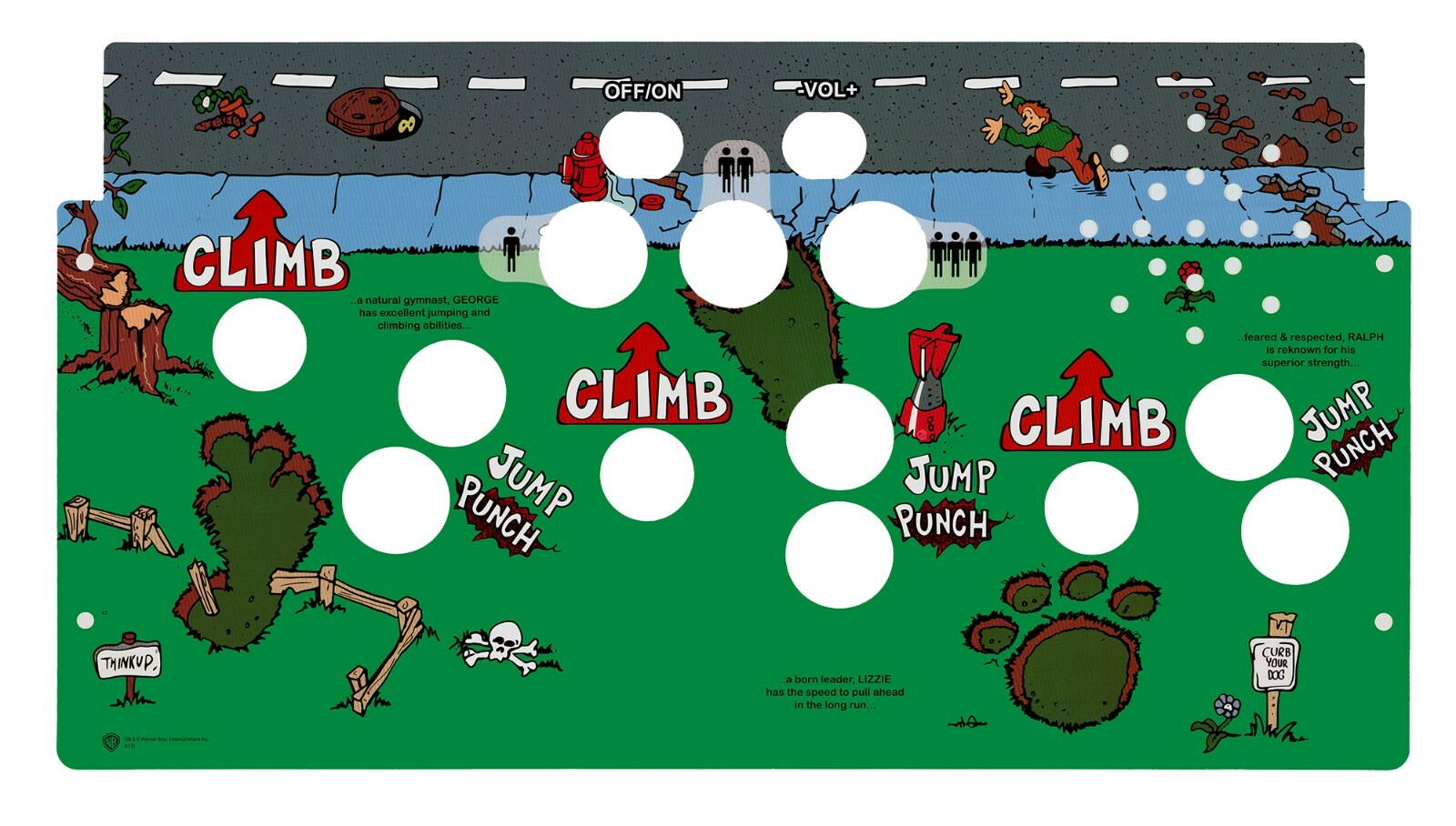 Arcade 1Up Cabinet Rampage CPO Overlay Sticker Decal