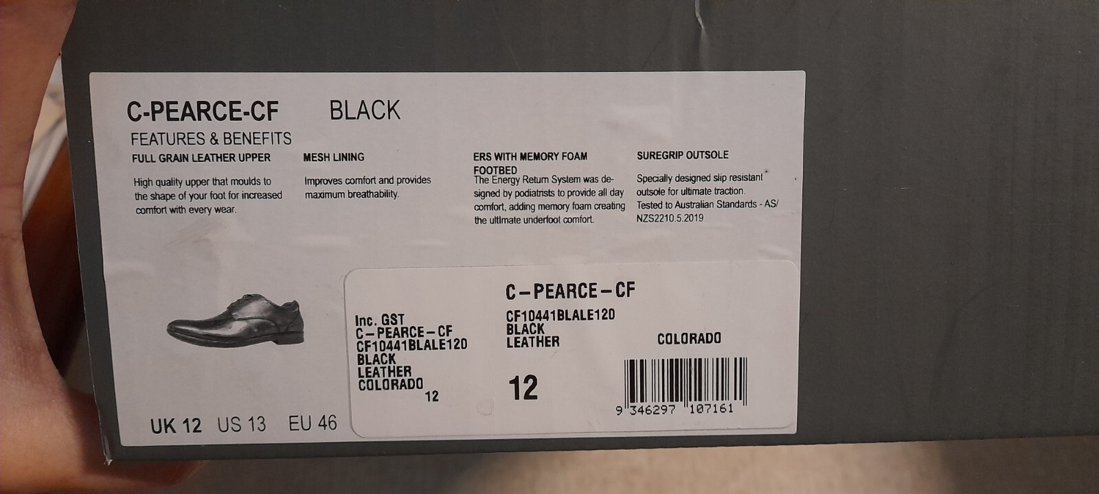 Colorado Mens C- Pearce-CF Black Size 12